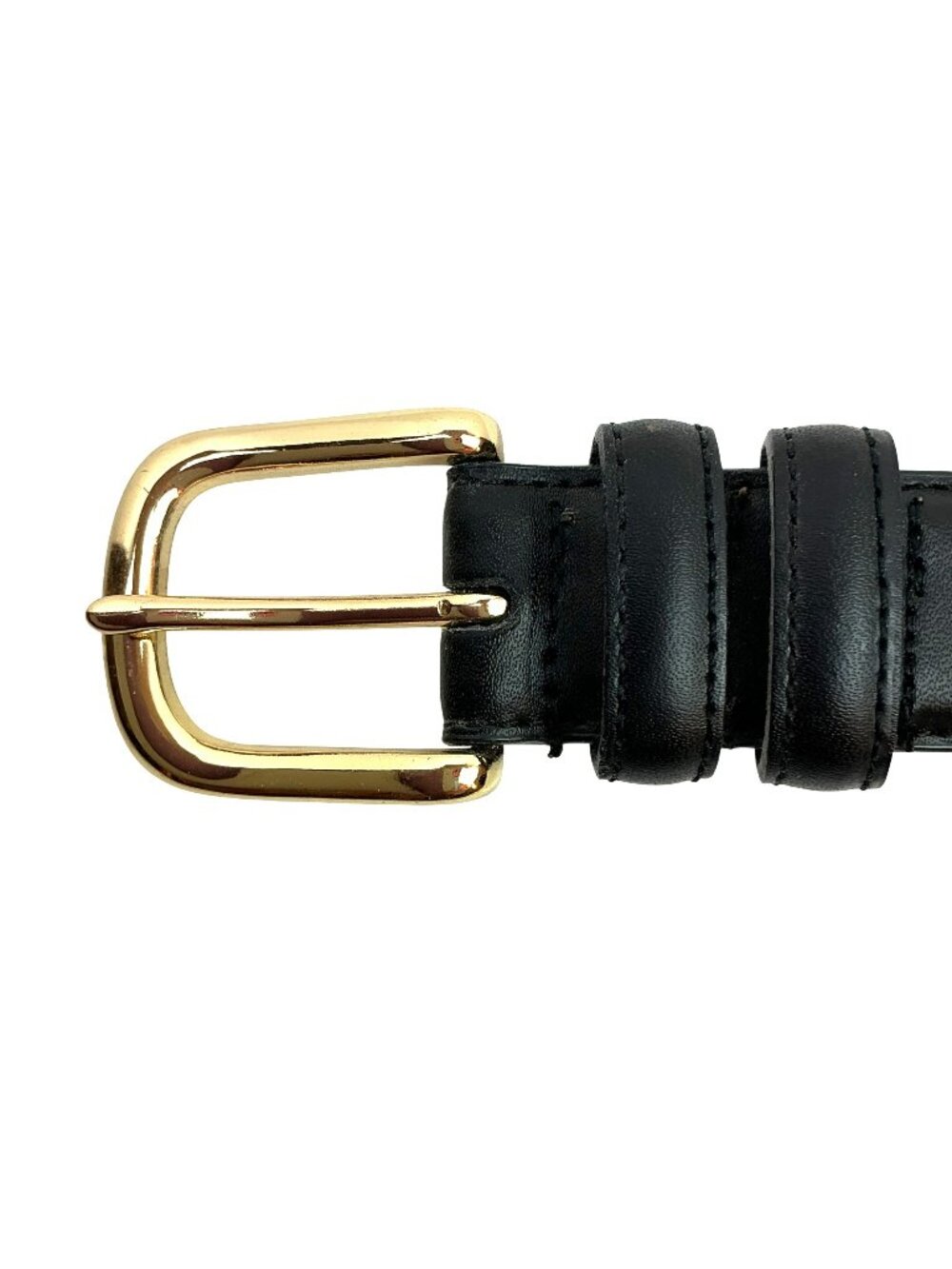 Genuine Smooth Leather Dress Belt Brass Buckle Mens 38 Black Classic Design
